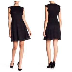 Black lace fit and flare dress